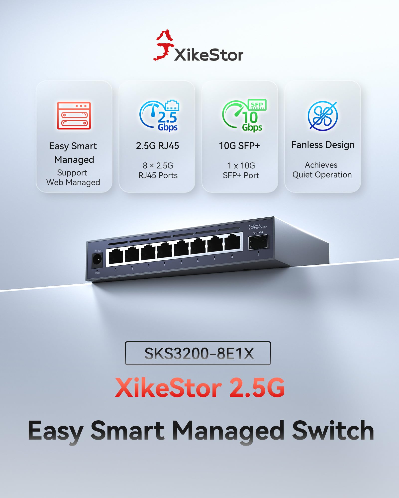 Amazon.com: XikeStor 9-Port 2.5G Web Managed Ethernet Switch